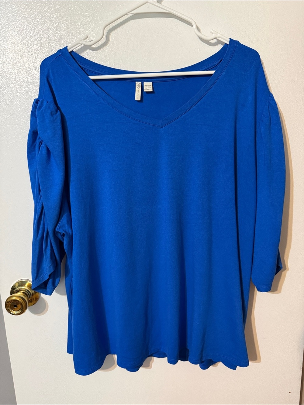 Blue V-Neck Women's Top